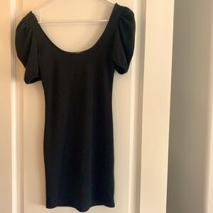 Mango Puffed Short Sleeves Knit Mini Dress